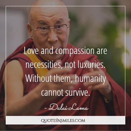 Dalai Lama Love And Comp Ion Are Necessities Not Luxuries Without Them Humanity Cannot Survive