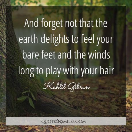 gibran kahlil quotes delights forget earth feel quotesnsmiles reflect upon winds bare feet play hair