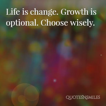 growth is optional change picture quote