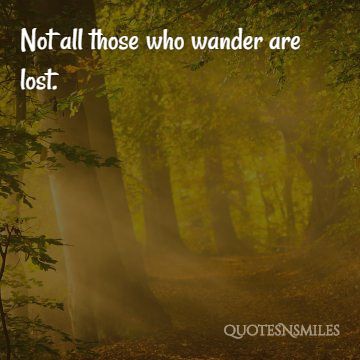 not all those who wander are lost travel picture quote