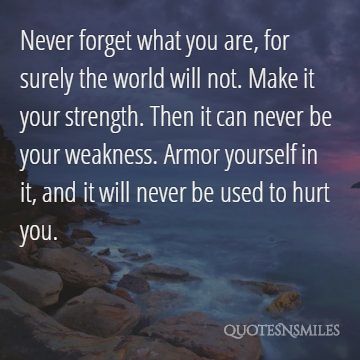 never forget what you are strength picture quote