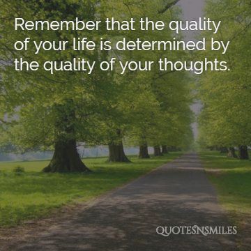 quality of life is thoughts picture quote