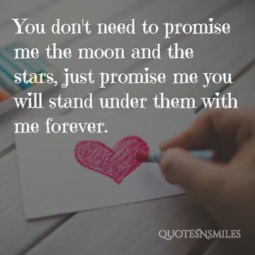 stand under the moon and stars with me love picture quote