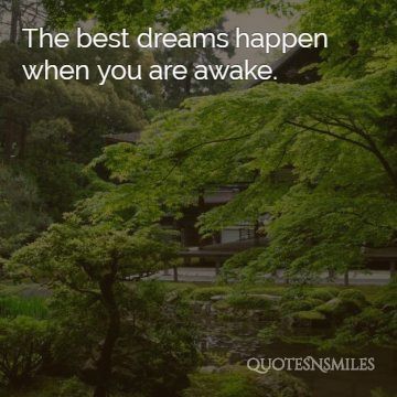 the best dreams happen when your awake life picture quote