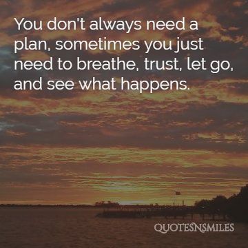 you dont always need a plan life picture quote