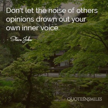 drown your own inner voice steve jobs picture quote