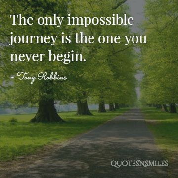 the one you never begin Tony Robbins Picture Quote