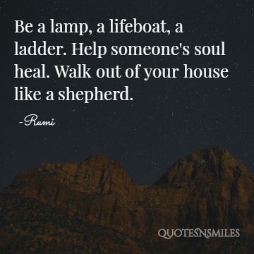 be a lamp Rumi Picture Quote