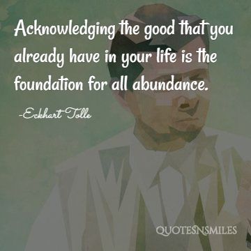 foundation for all abundance eckhart tolle picture quote