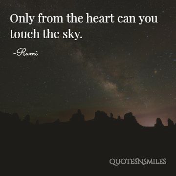 from the heart you can touch the sky Rumi Quote
