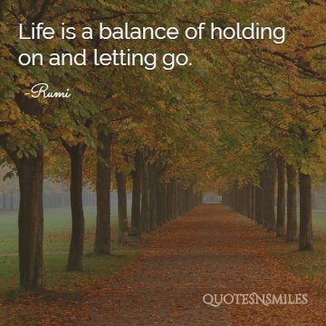 holding on and letting go Rumi Picture Quote
