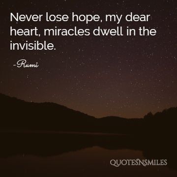 miricles dwell Rumi Picture Quote