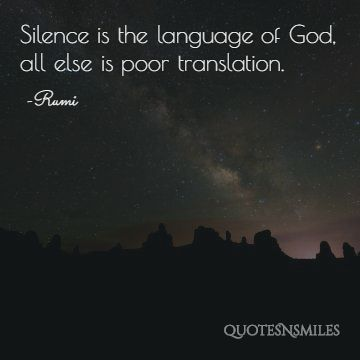 silence Rumi Picture Quote