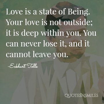 you can never lose your love eckhart tolle picture quote