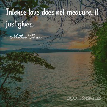 does not measure it just gives Mother Teresa Picture Quote