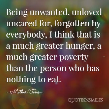 poverty Mother Teresa Picture Quote
