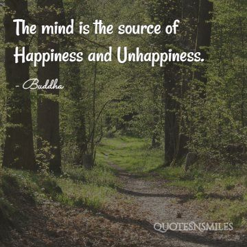 The mind source of happiness buddha picture quote