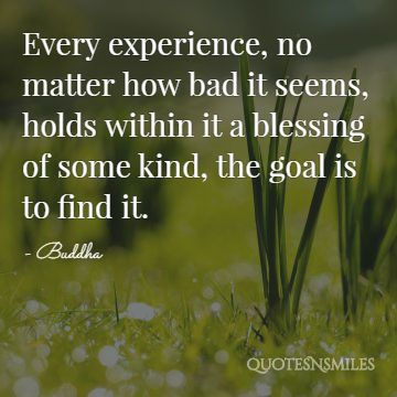every experience is a blessing buddha picture quote