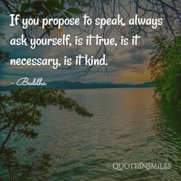 is it true, necessary and kind buddha picture quote