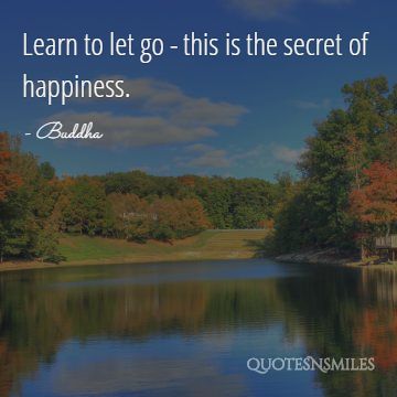 learn to let go buddha picture quote
