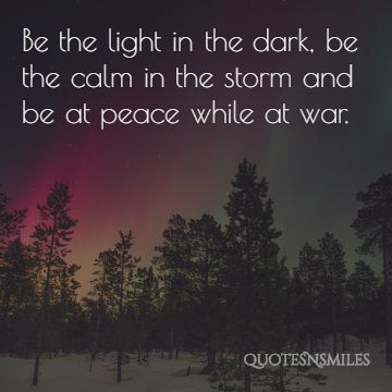 be the light be at peace