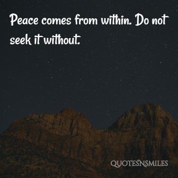 do not seek peace without