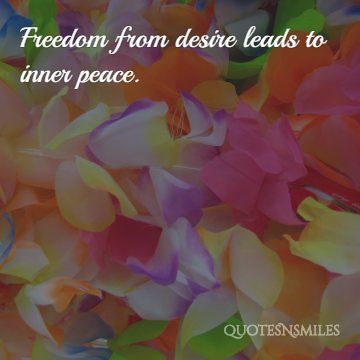 freedom from desire leads to inner peace