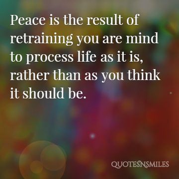 peace is the result