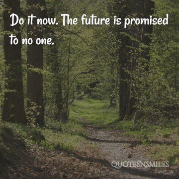 the future is promised to noone