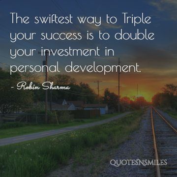 double your investment in personal growth robin sharma picture quote