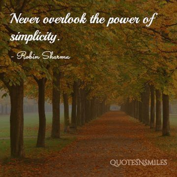 power of simplicity robin sharma picture quote