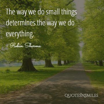 small things determines how we do everything robin sharma picture quote