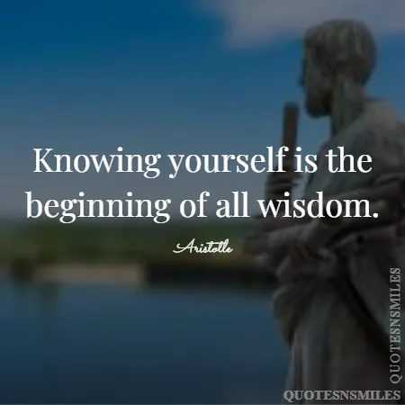 knowing yourself is the beginning of all wisdom 