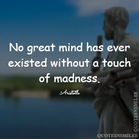 no great mind has ever existed without a touch of madness 