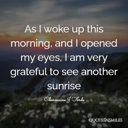 as i woke up this morning and i opened my eyes i am very grateful to see another sunrise